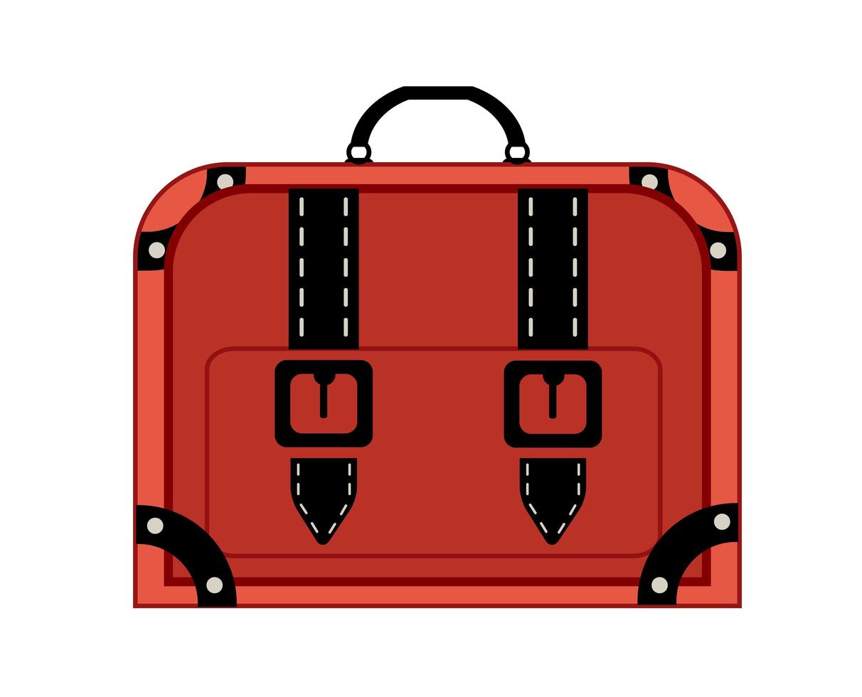 Old vintage luggage bag suitcase travel vector