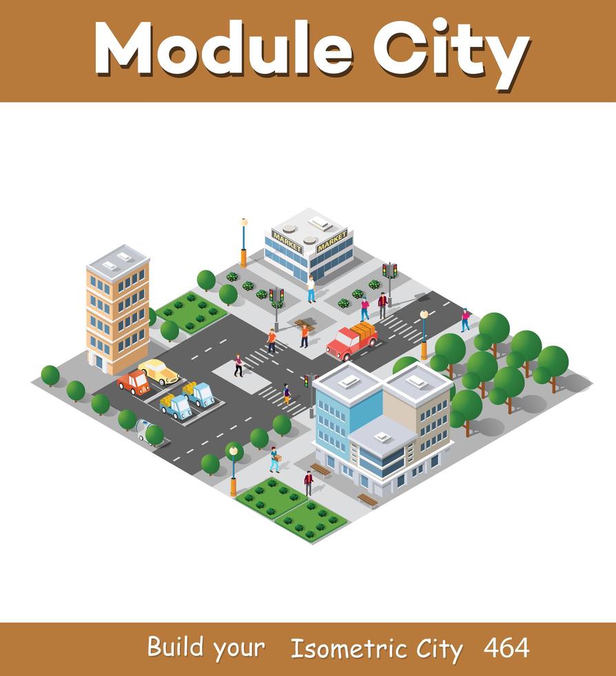Urban industrial isometric 3d architectural flat plan vector