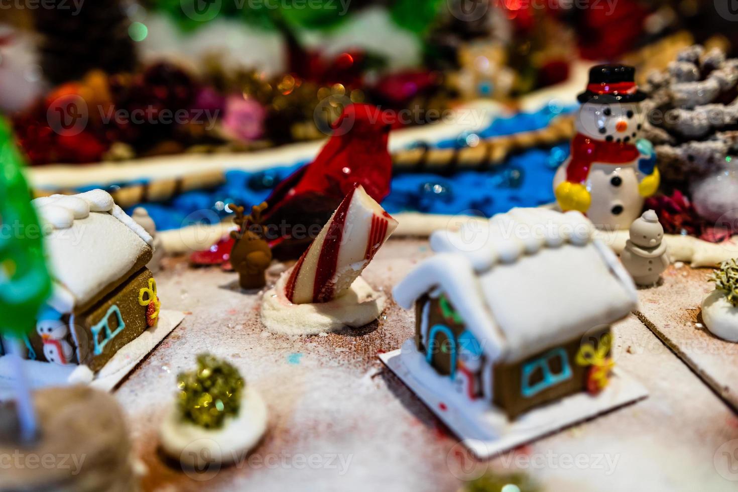 Colorful gingerbread house photo