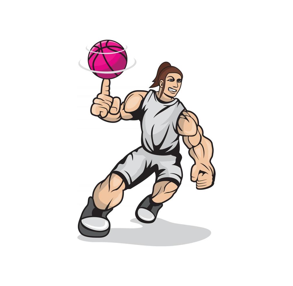 Female hulk playing basketball design illustration vector eps format , suitable for your design needs, logo, illustration, animation, etc.