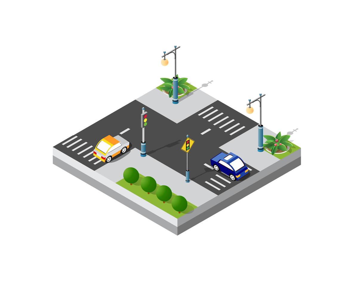 Isometric 3d block module of the district part vector