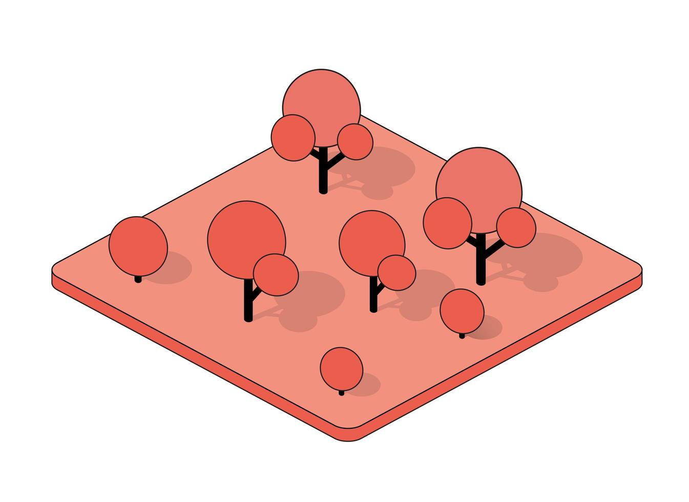 Isometric 3d block module of the district part vector