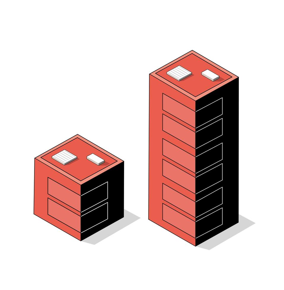 Isometric 3d module block district part vector