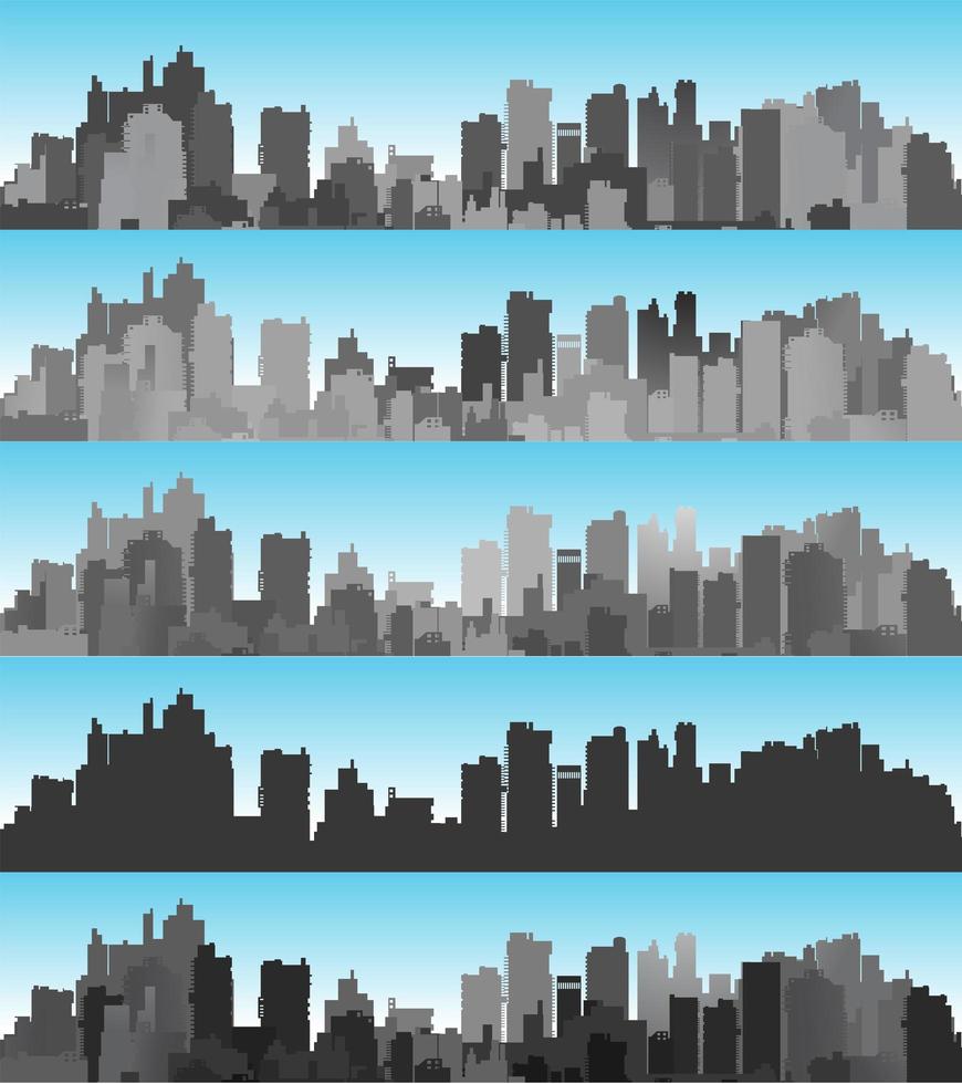 banner ciudad paisaje de siluetas vector