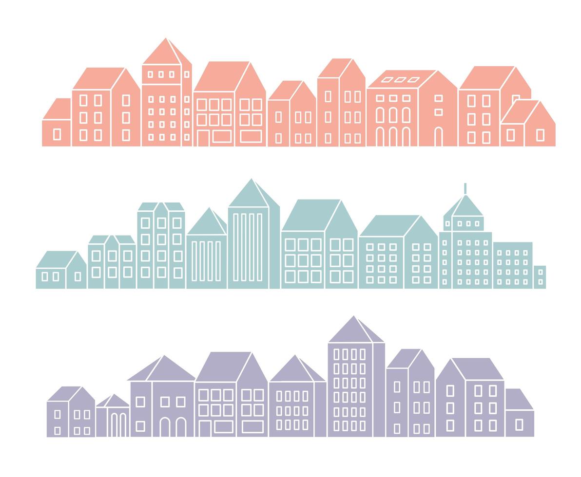 Banner city landscape of silhouettes vector