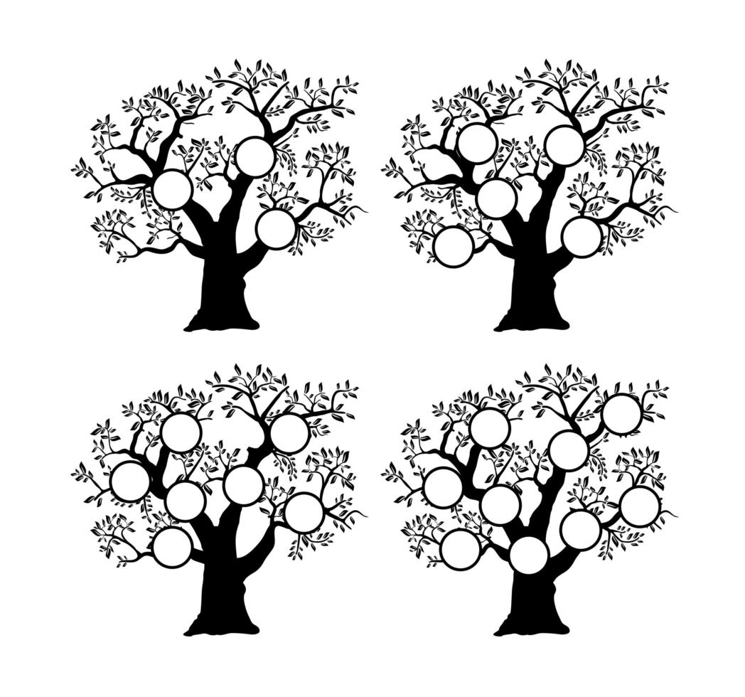 The family tree genealogical silhouette vector
