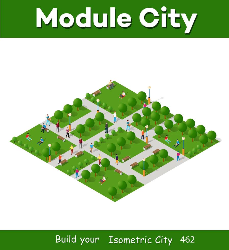 Isometric people lifestyle communication in an vector