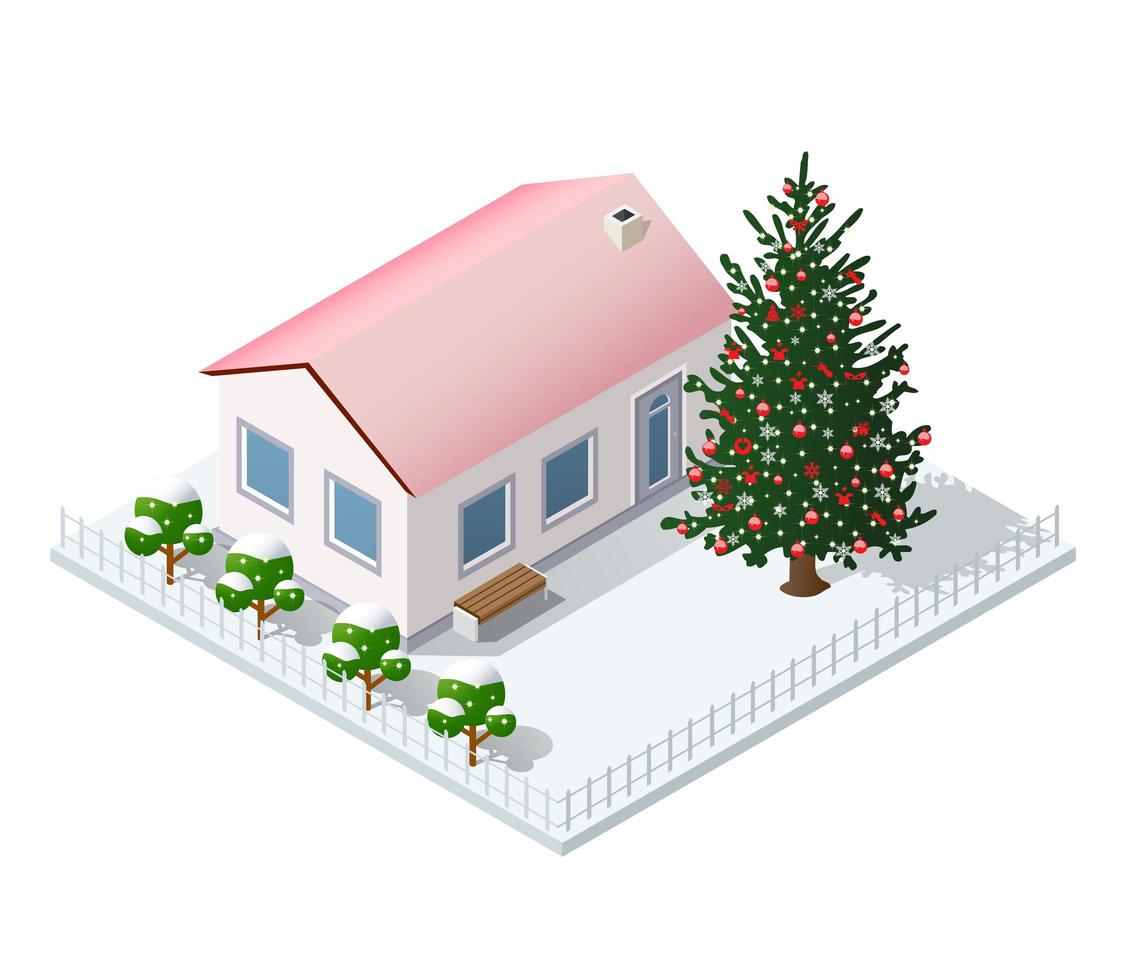 Christmas winter city graphic conceptual holiday vector