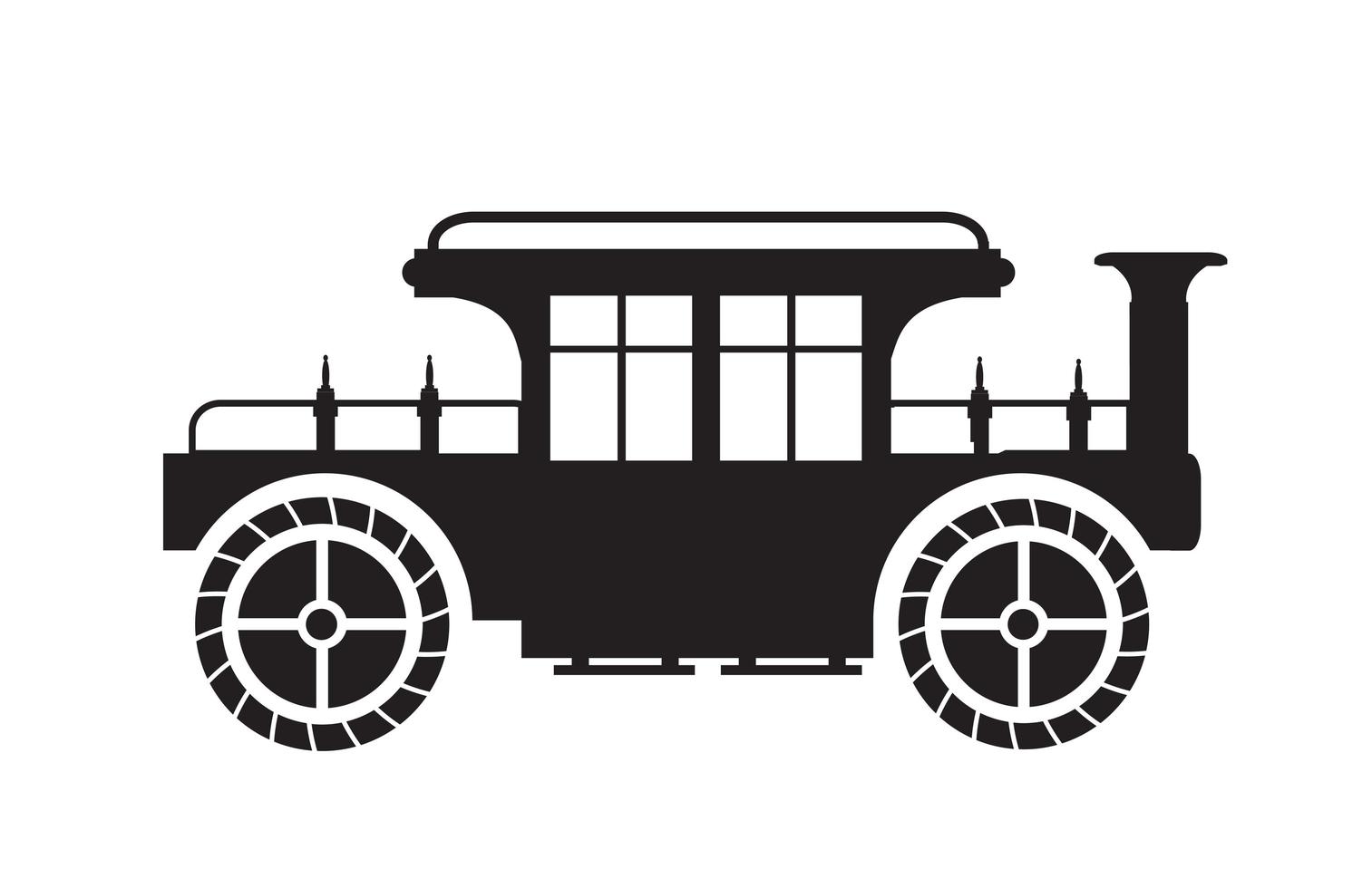 Old vintage car silhouette retro vector