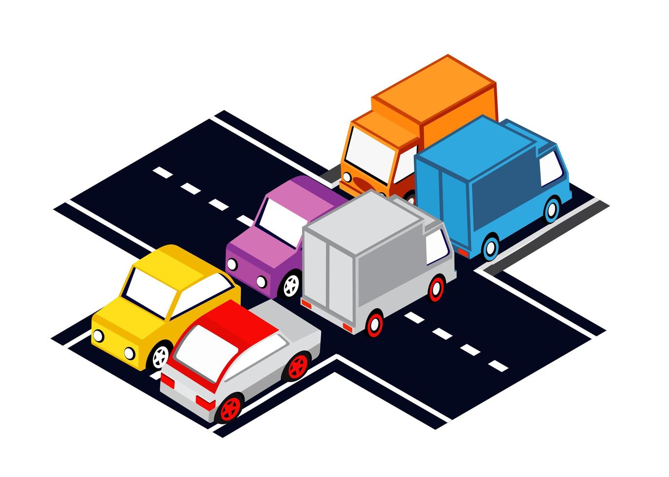 The city intersection traffic jams vector