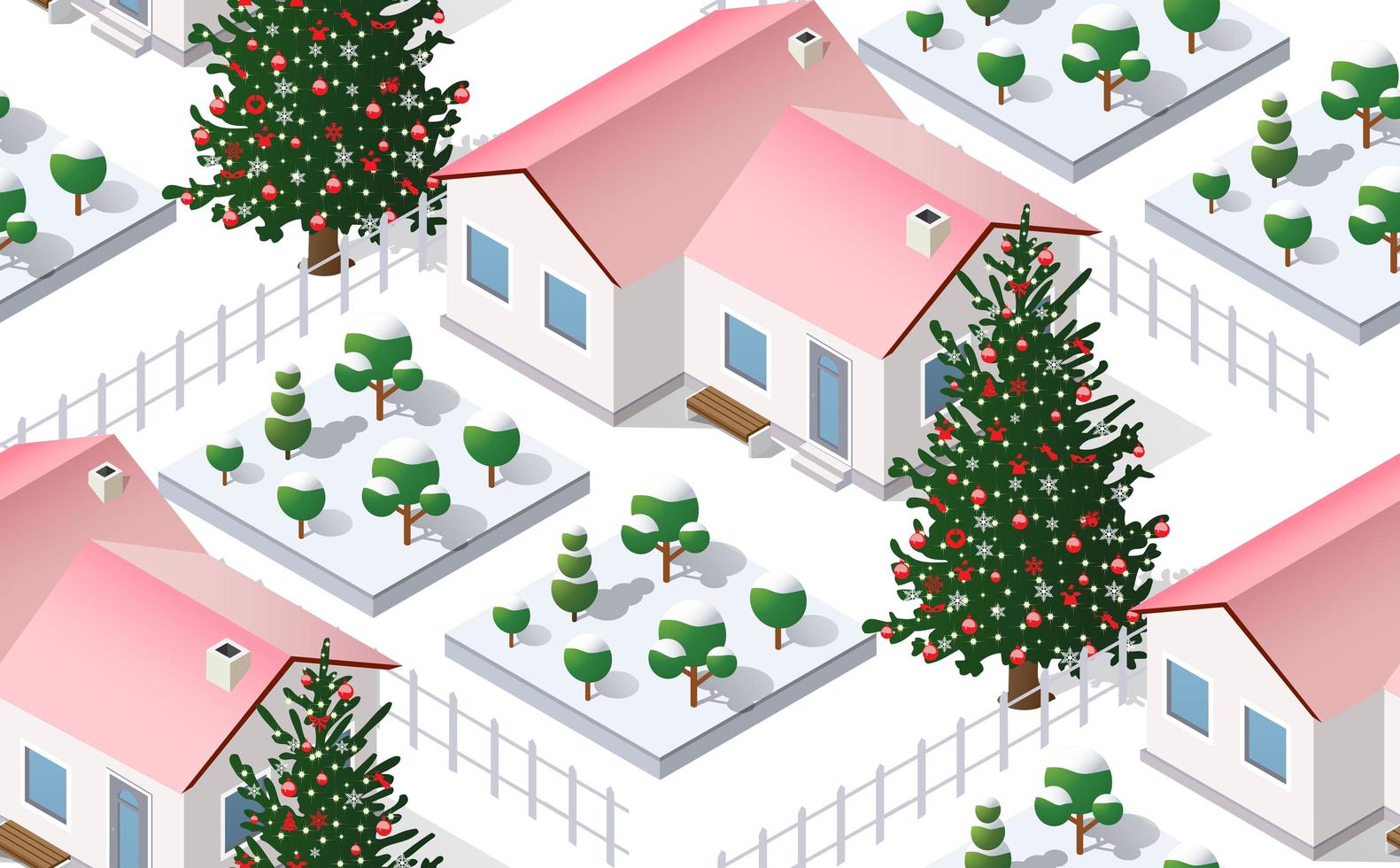 Christmas winter city graphic conceptual holiday vector