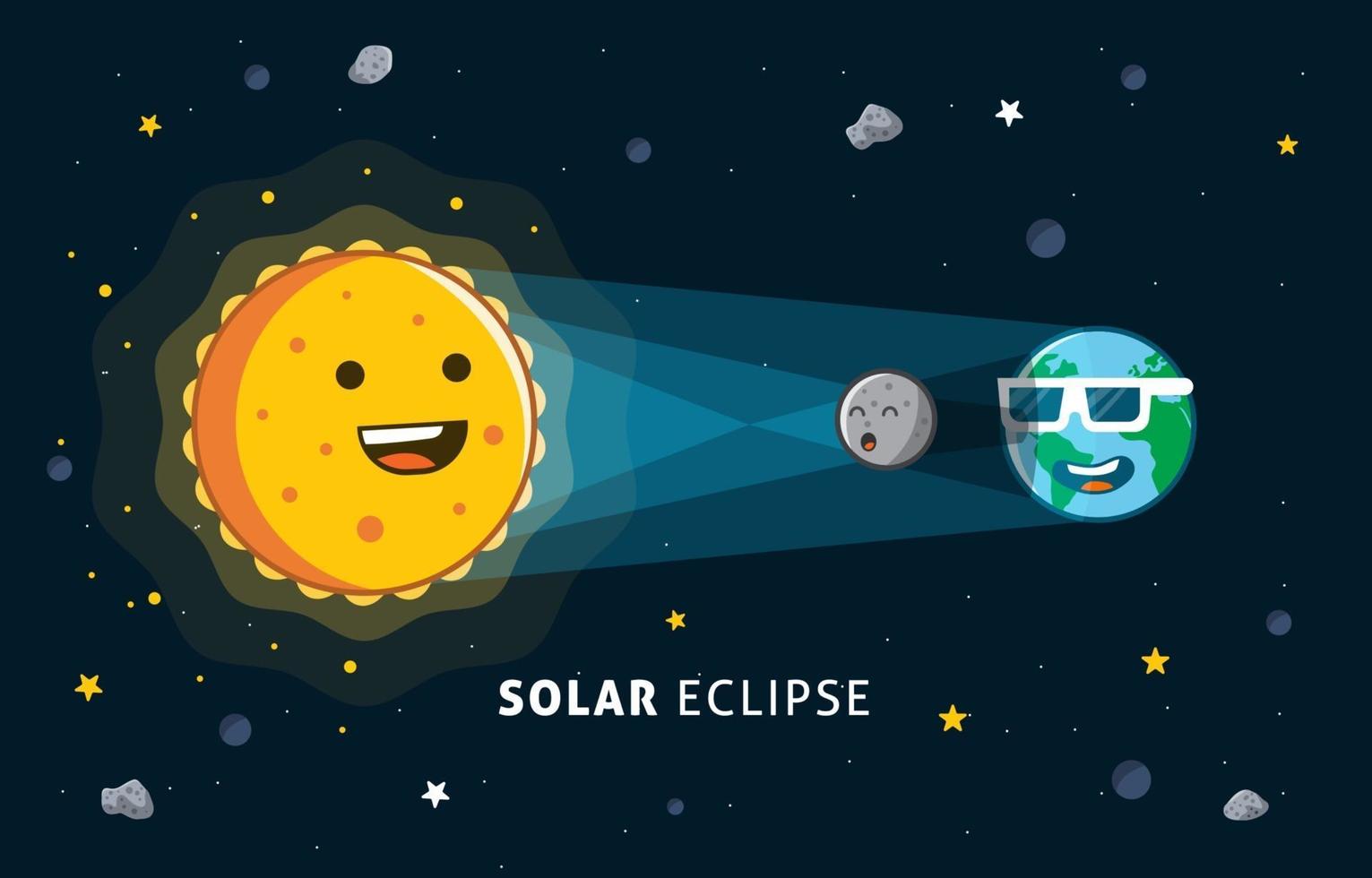 lindo concepto de eclipse solar vector