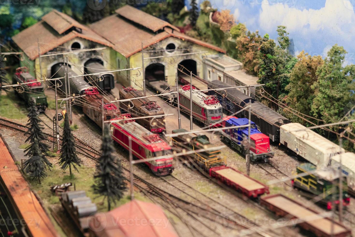 Miniature train station photo