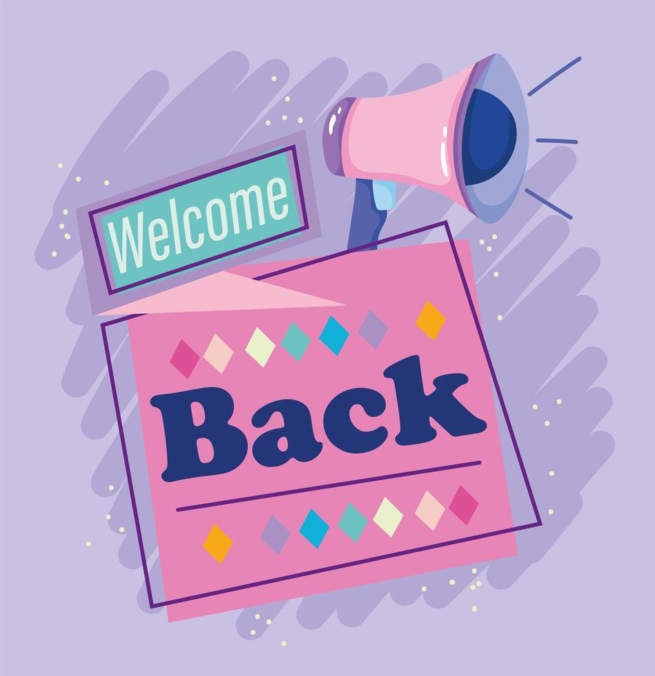 reopening, loudspeaker welcome back, opening your business vector
