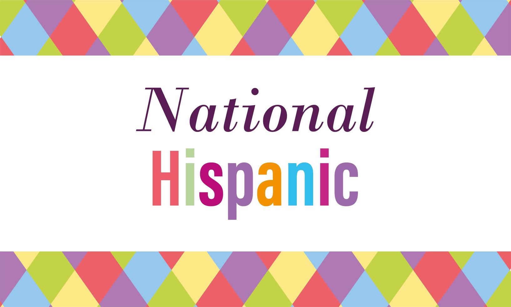 national hispanic heritage month, celebrate annual in united states colored banner vector