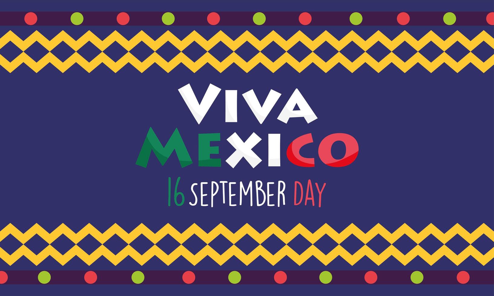 día de la independencia mexicana, festival de banderas de colores viva mexico se celebra en septiembre vector