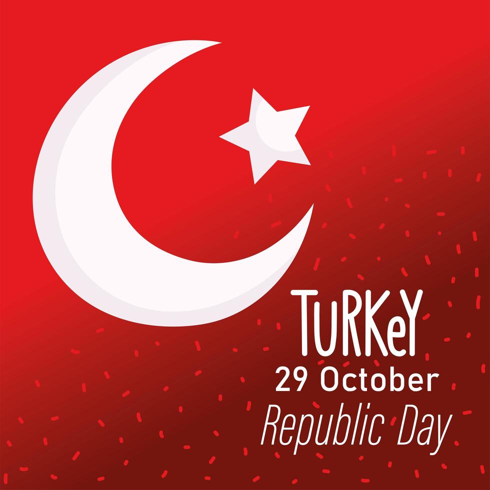día de la república de turquía, símbolo nacional de la bandera de fondo vector