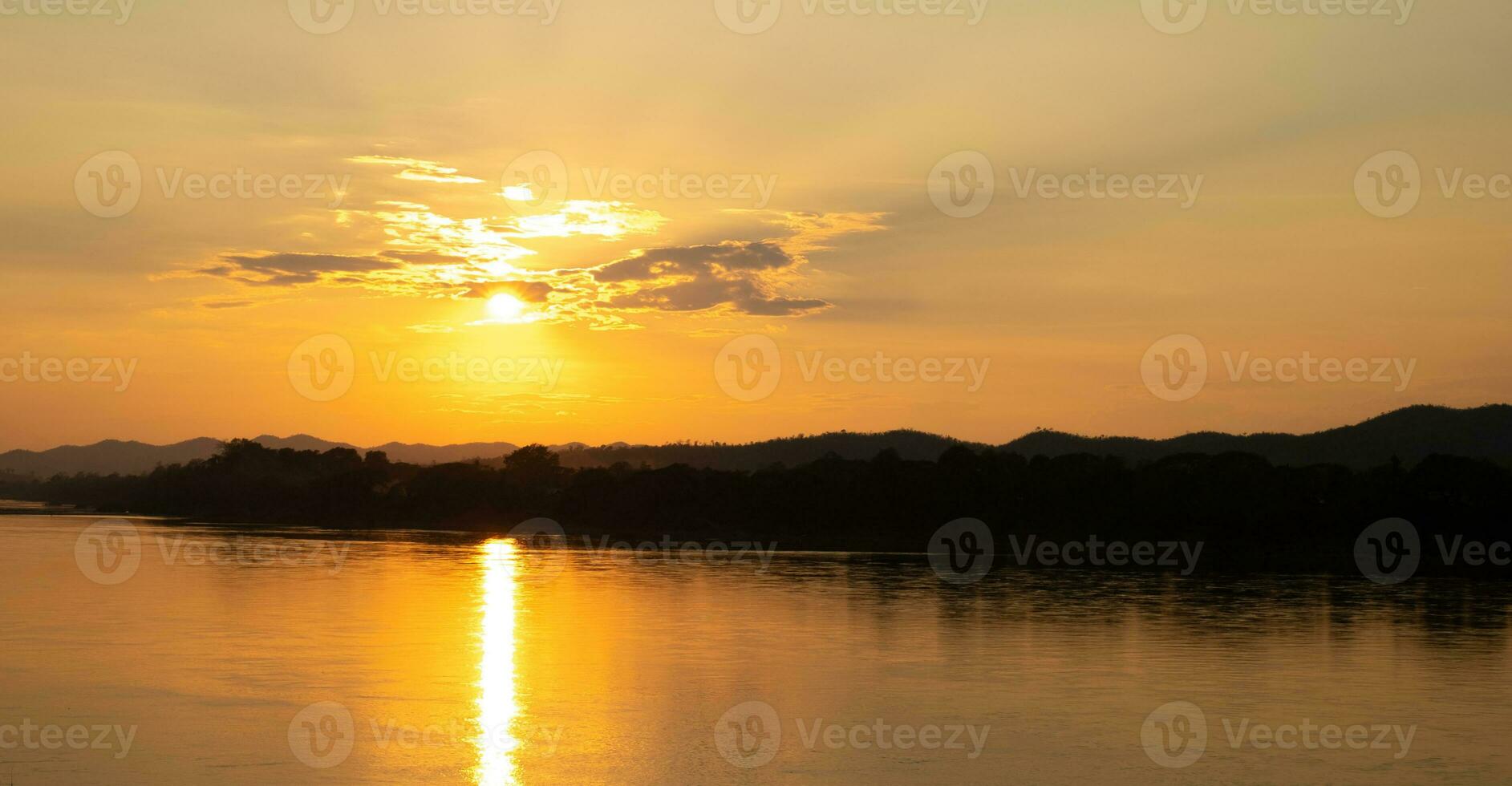 Sunset on the mekong river photo