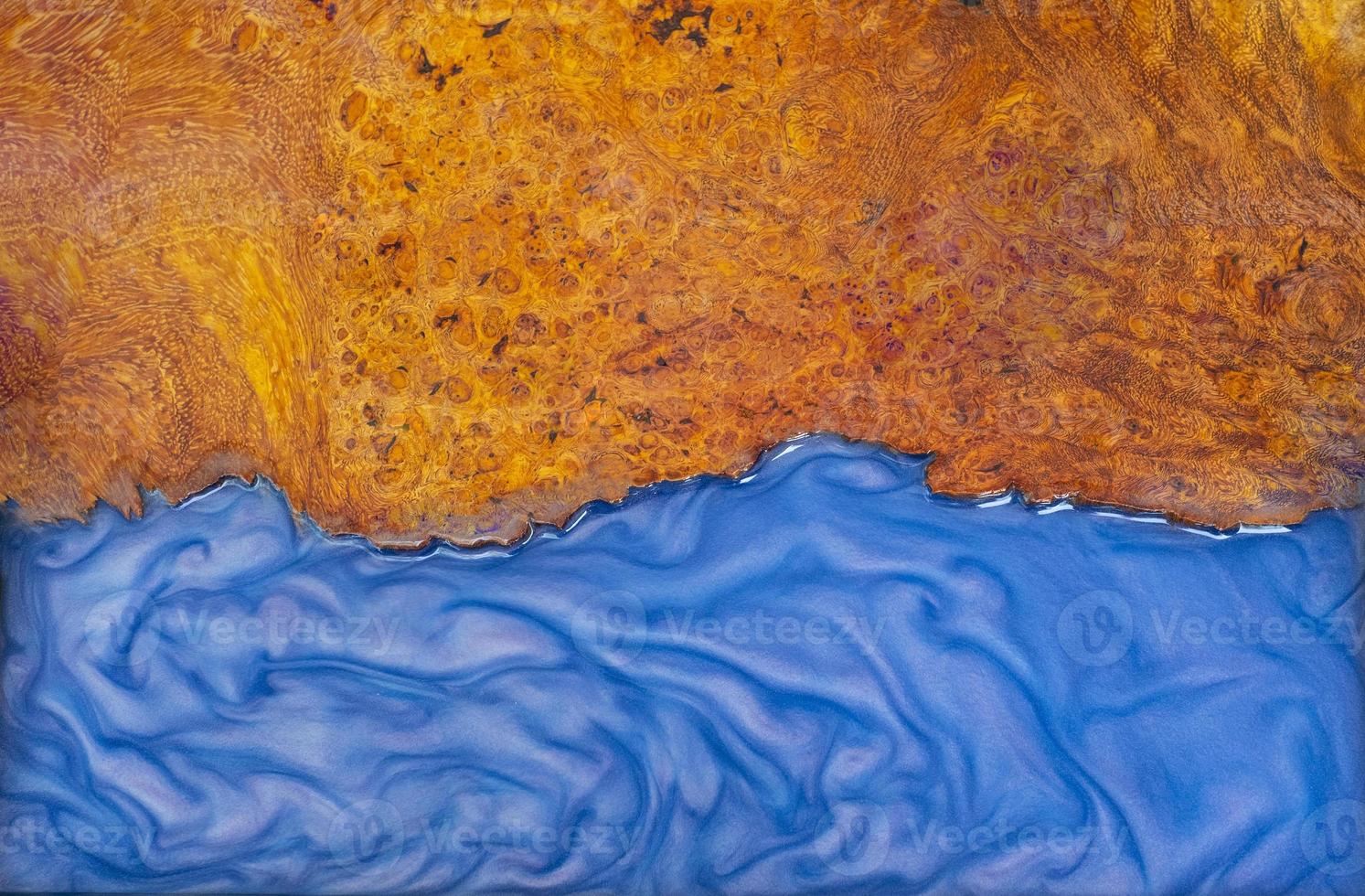 Fundición de resina epoxi madera de burl estabilizador real arte abstracto textura de fondo foto