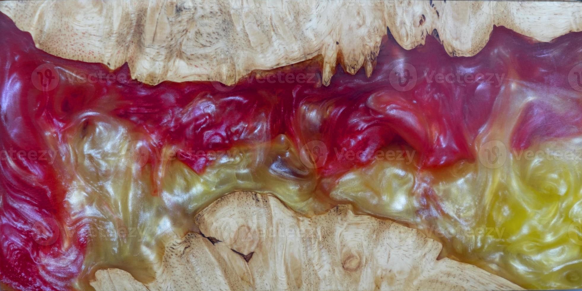 Epoxy resin stabilizing burl exotic wood photo