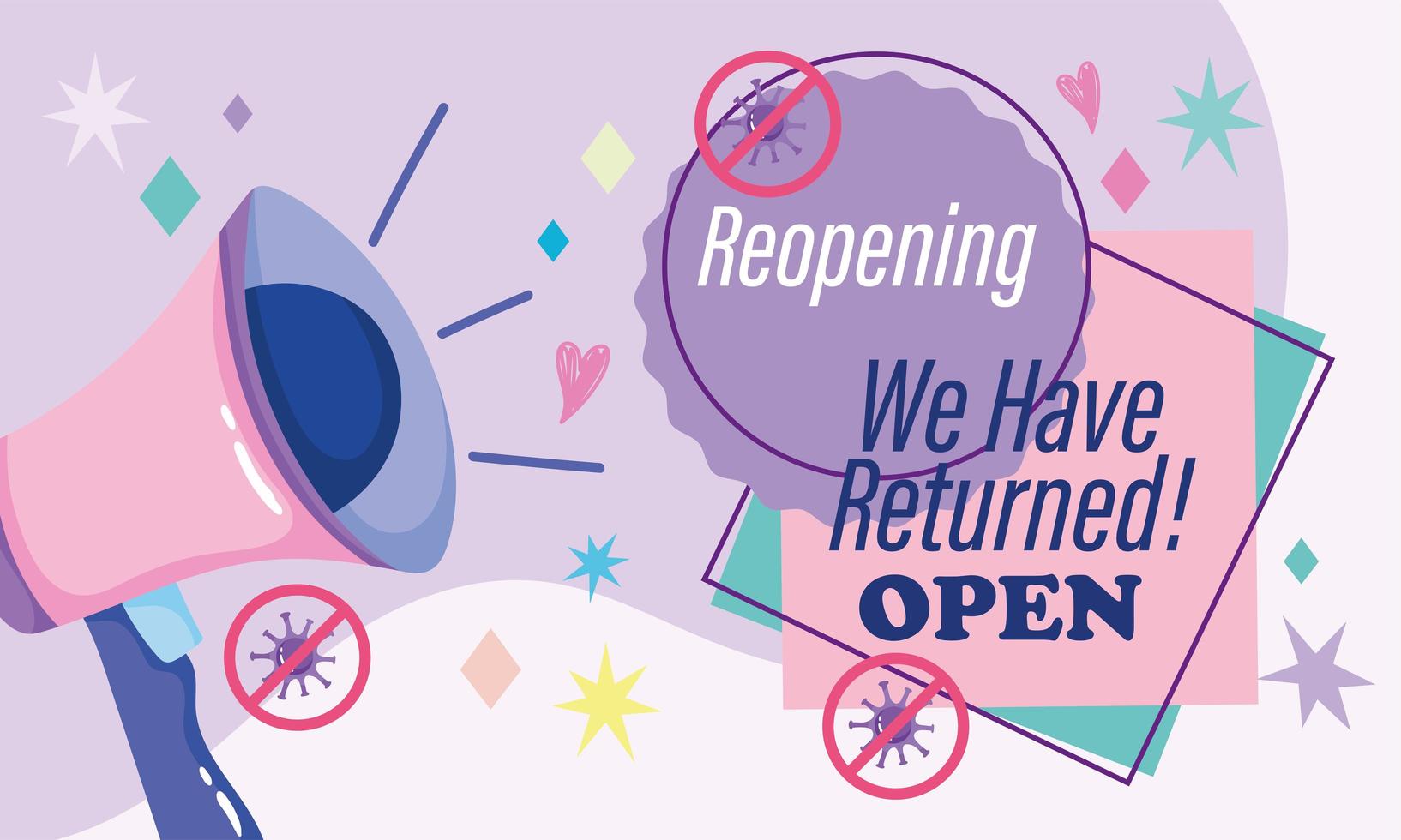 reopening, we have returned open message text megpahone advertising ...