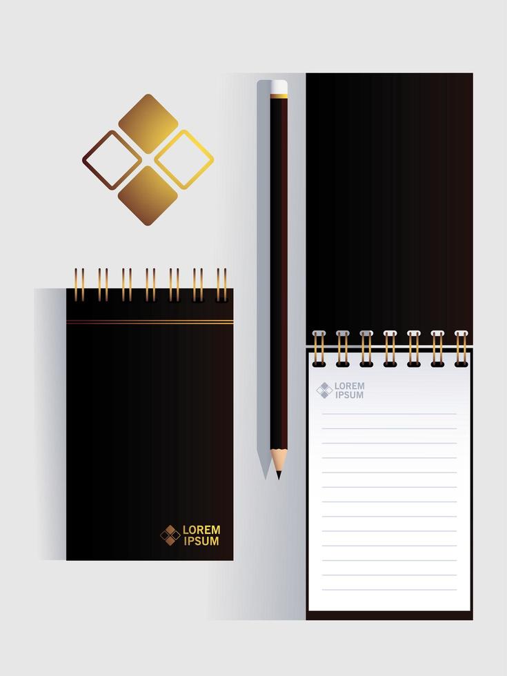 notebooks, corporate identity template on white background vector