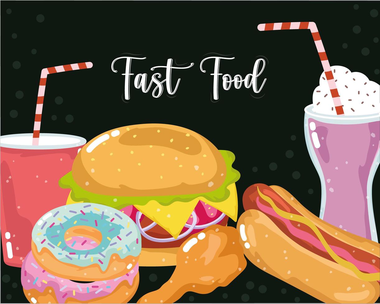 fast food cartoon vector