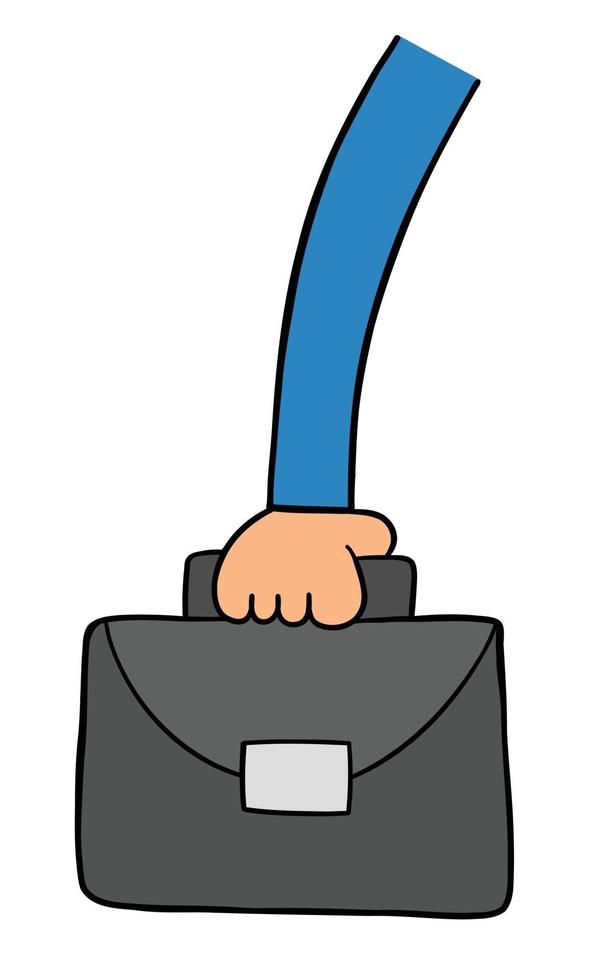 Cartoon Vector Illustration of Businessman Holding Briefcase