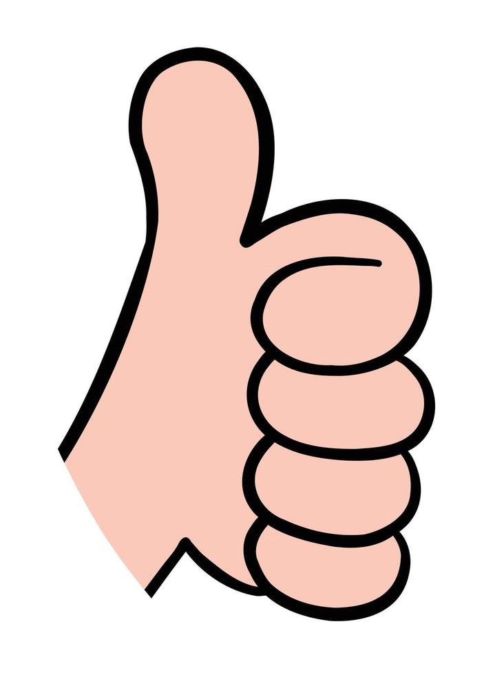 Cartoon Vector Illustration of Giving Thumbs Up