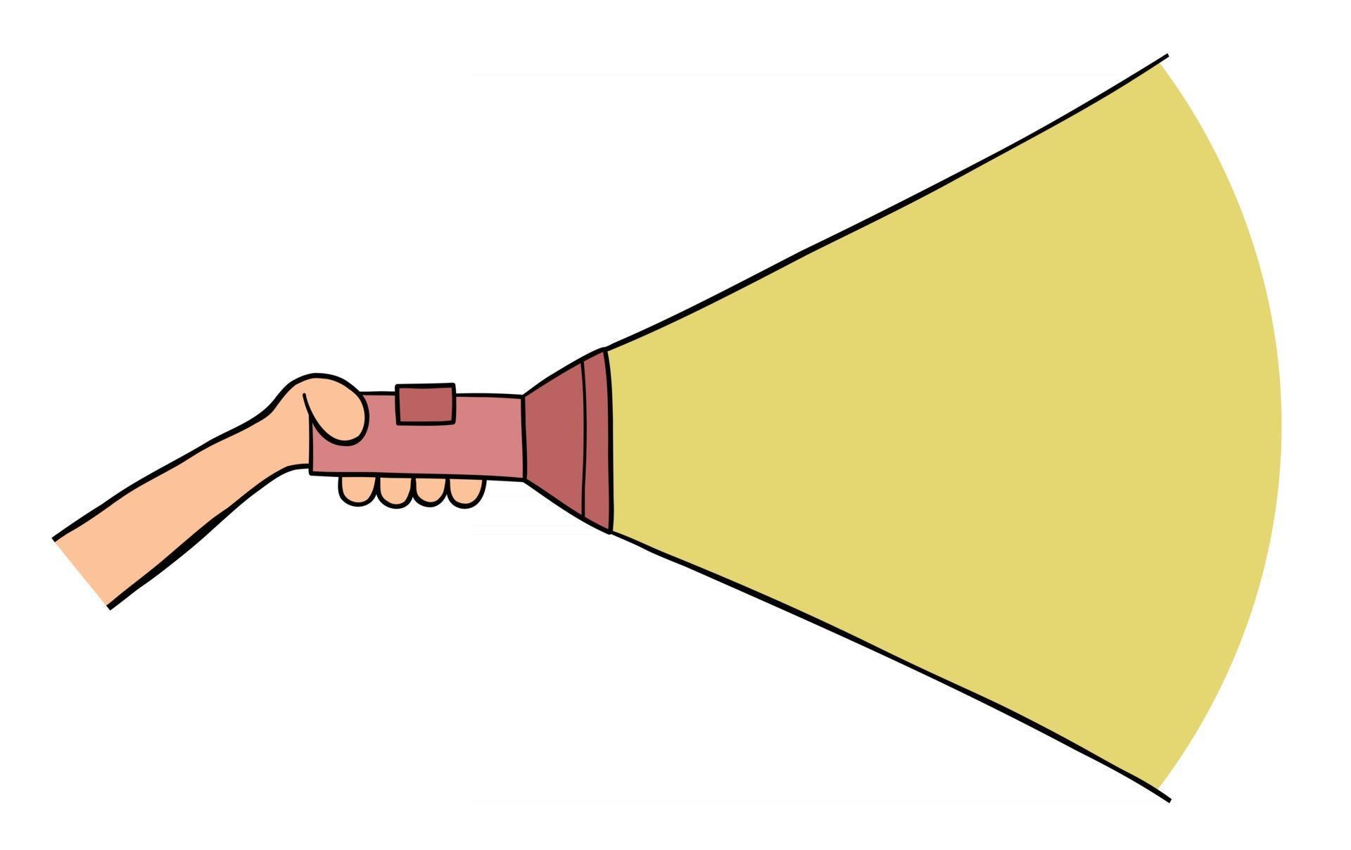 Cartoon Vector Illustration of Holding Flashlight 2779764 Vector Art at