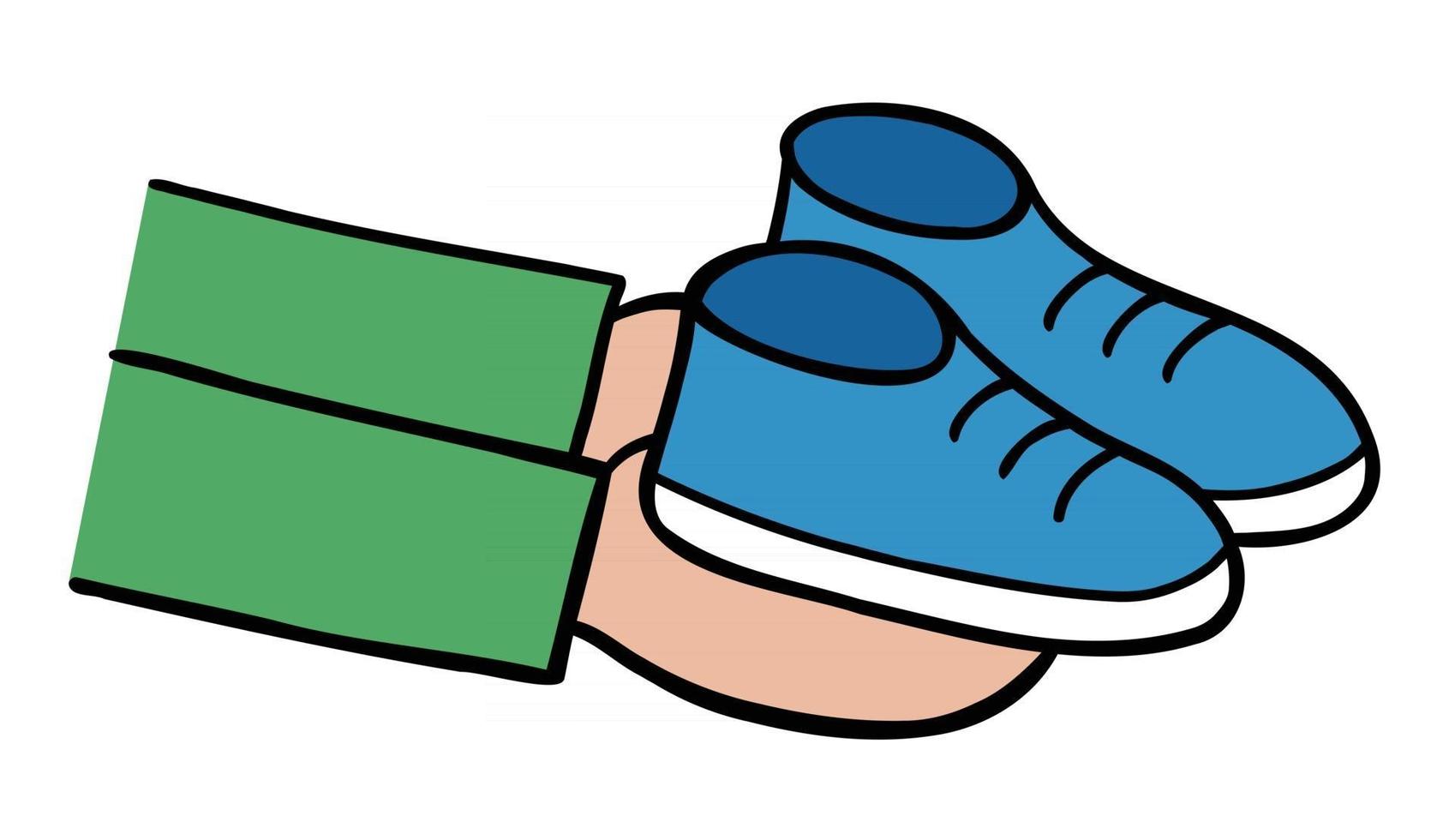 ilustración vectorial de dibujos animados de zapatos nuevos de regalo vector