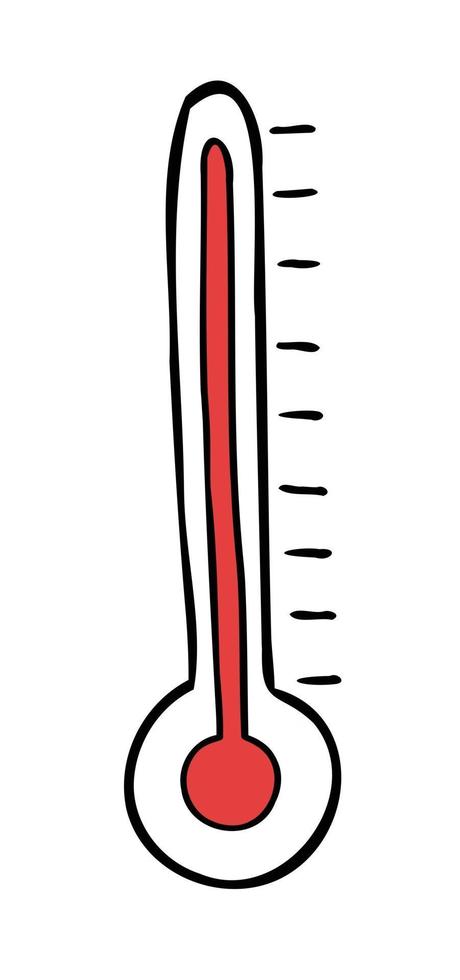 ilustración vectorial de dibujos animados de termómetro y alta temperatura vector