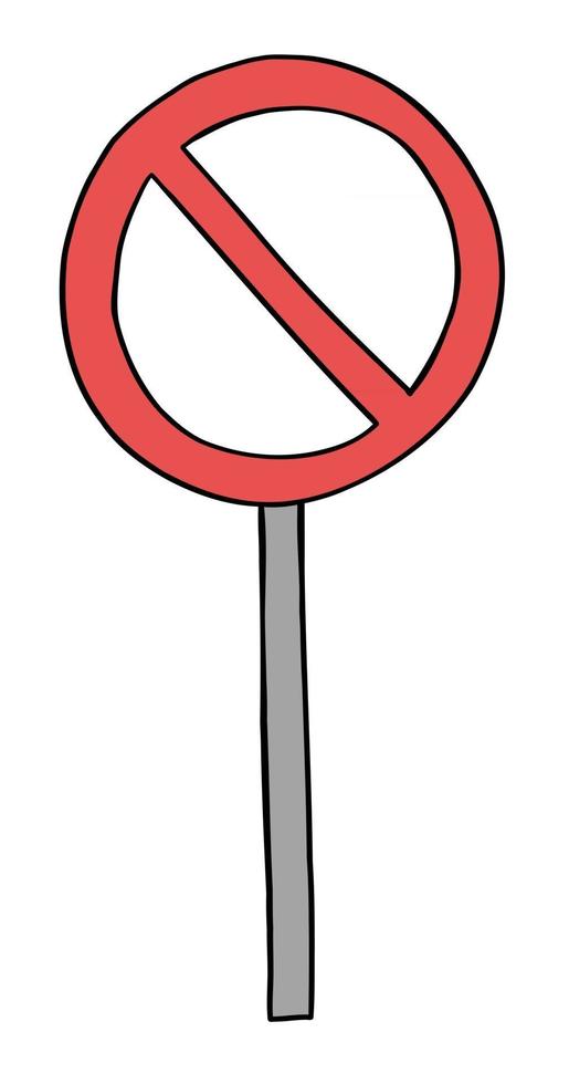 Cartoon Vector Illustration of Forbidden Sign