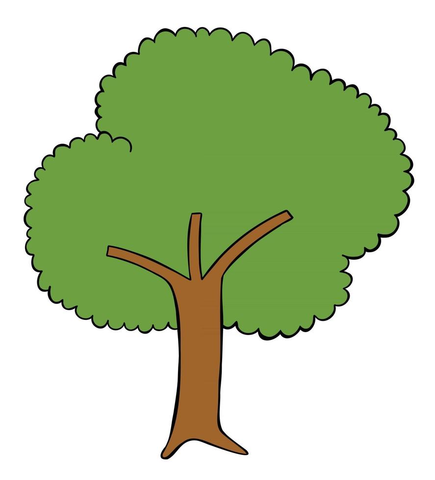 ilustración vectorial de dibujos animados de árbol vector