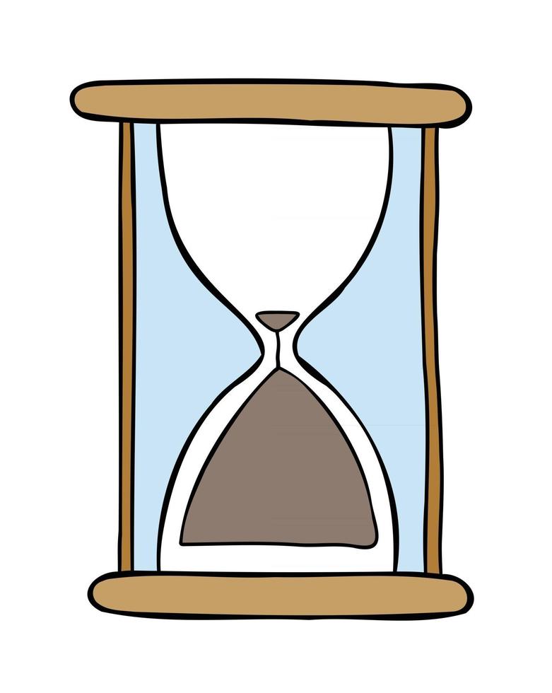 Cartoon Vector Illustration of Hourglass Nearing the End