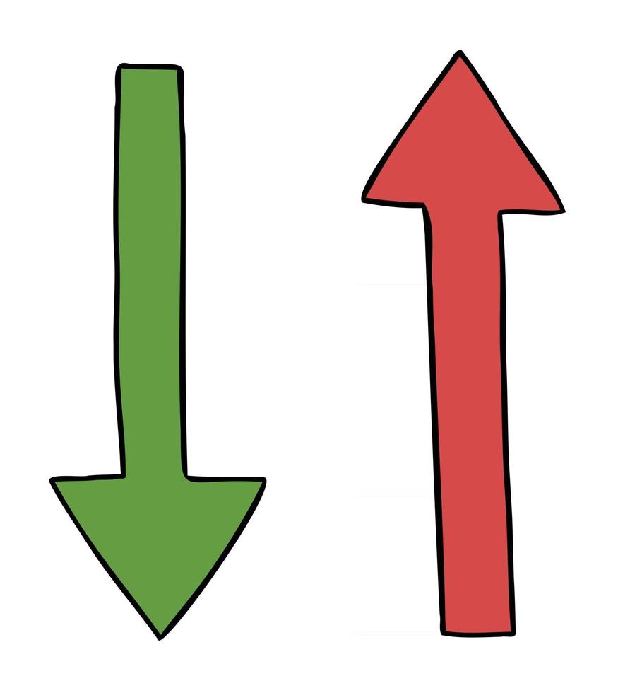 Cartoon Vector Illustration of Arrow Down and Up