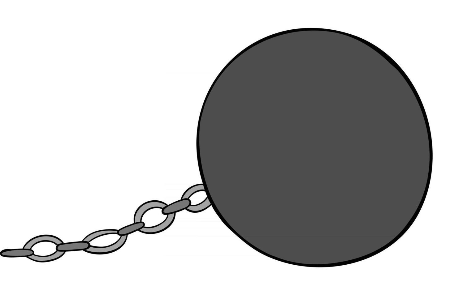 Cartoon Vector Illustration of Weight and Chain