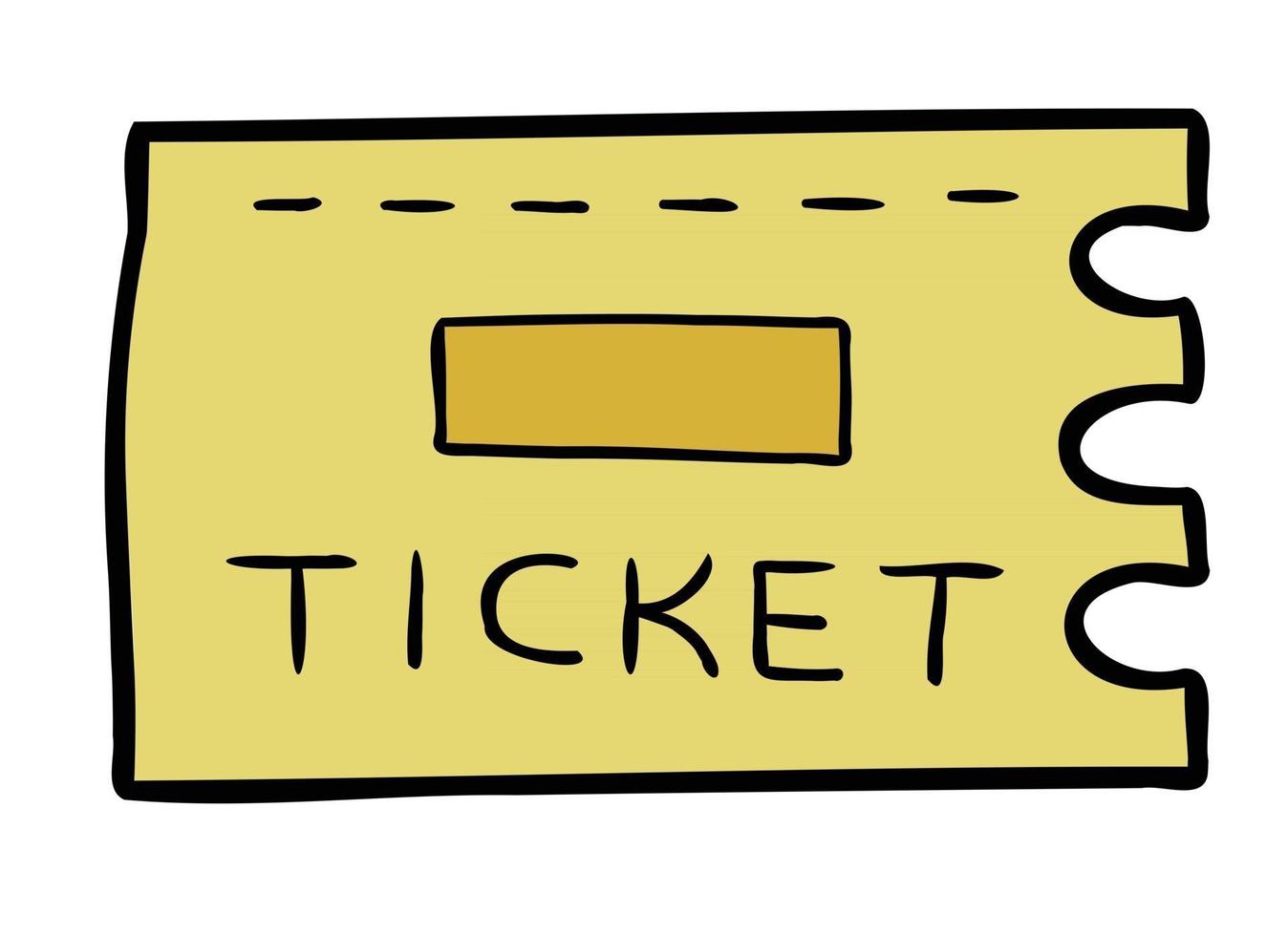 Cartoon Vector Illustration of Ticket