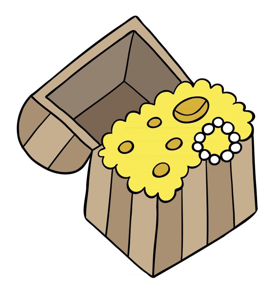 Cartoon Vector Illustration of Treasure Chest