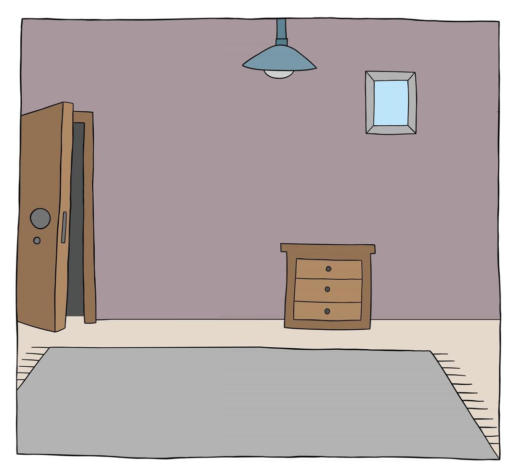 Cartoon Vector Illustration of a Room of the House