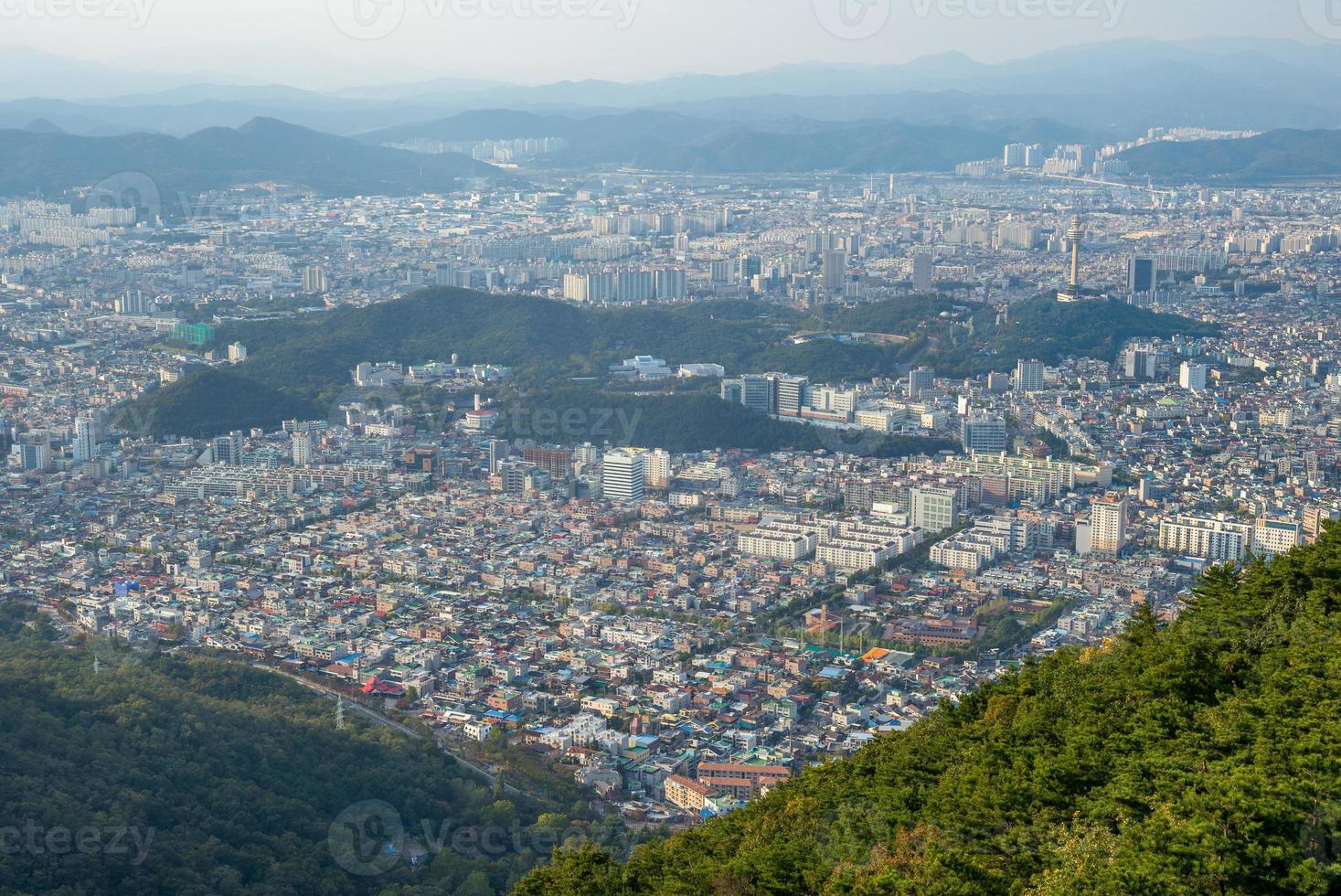 Aerial view from Aspan park at Daegu in South Korea photo