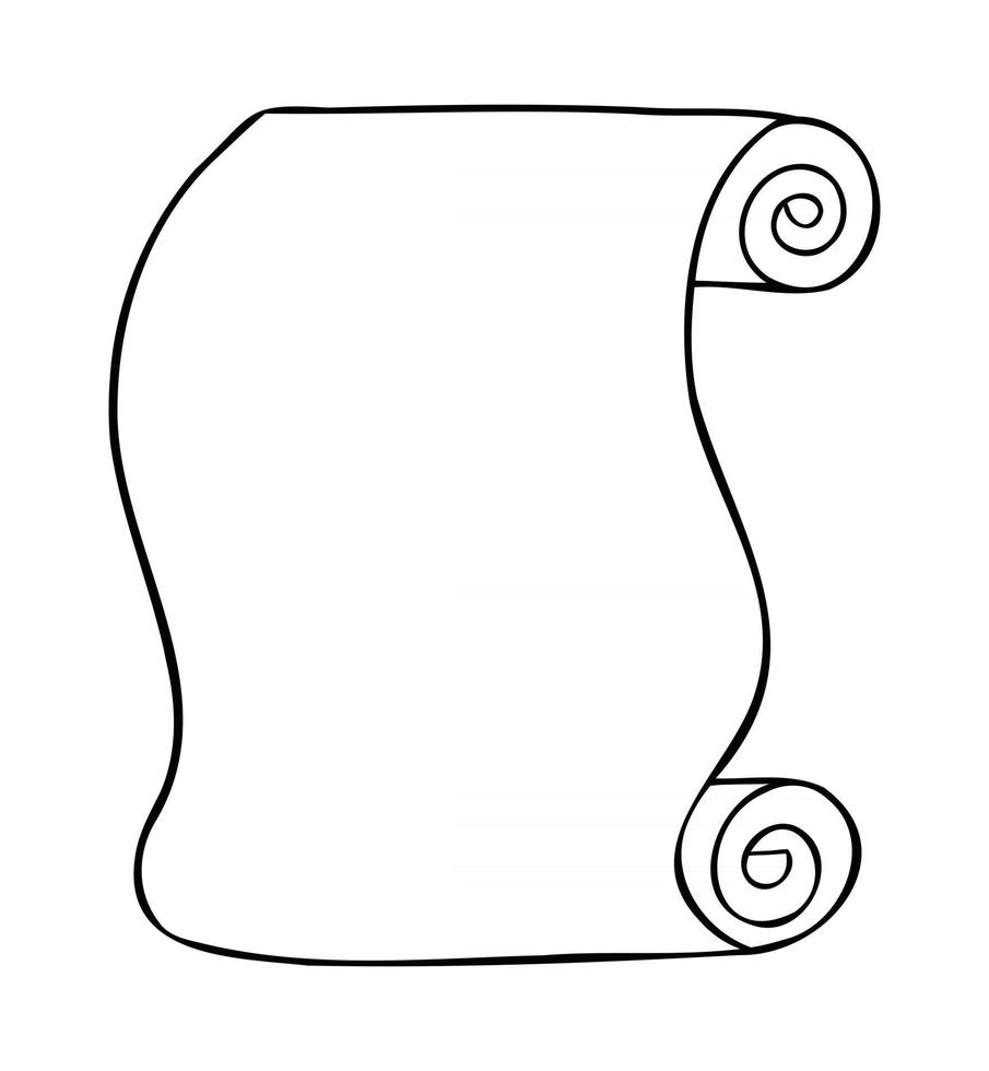 Cartoon Vector Illustration of Paper Scroll