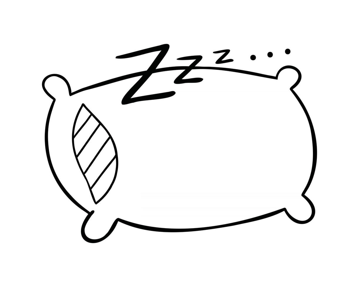 ilustración vectorial de dibujos animados de dormir almohada y zzz vector