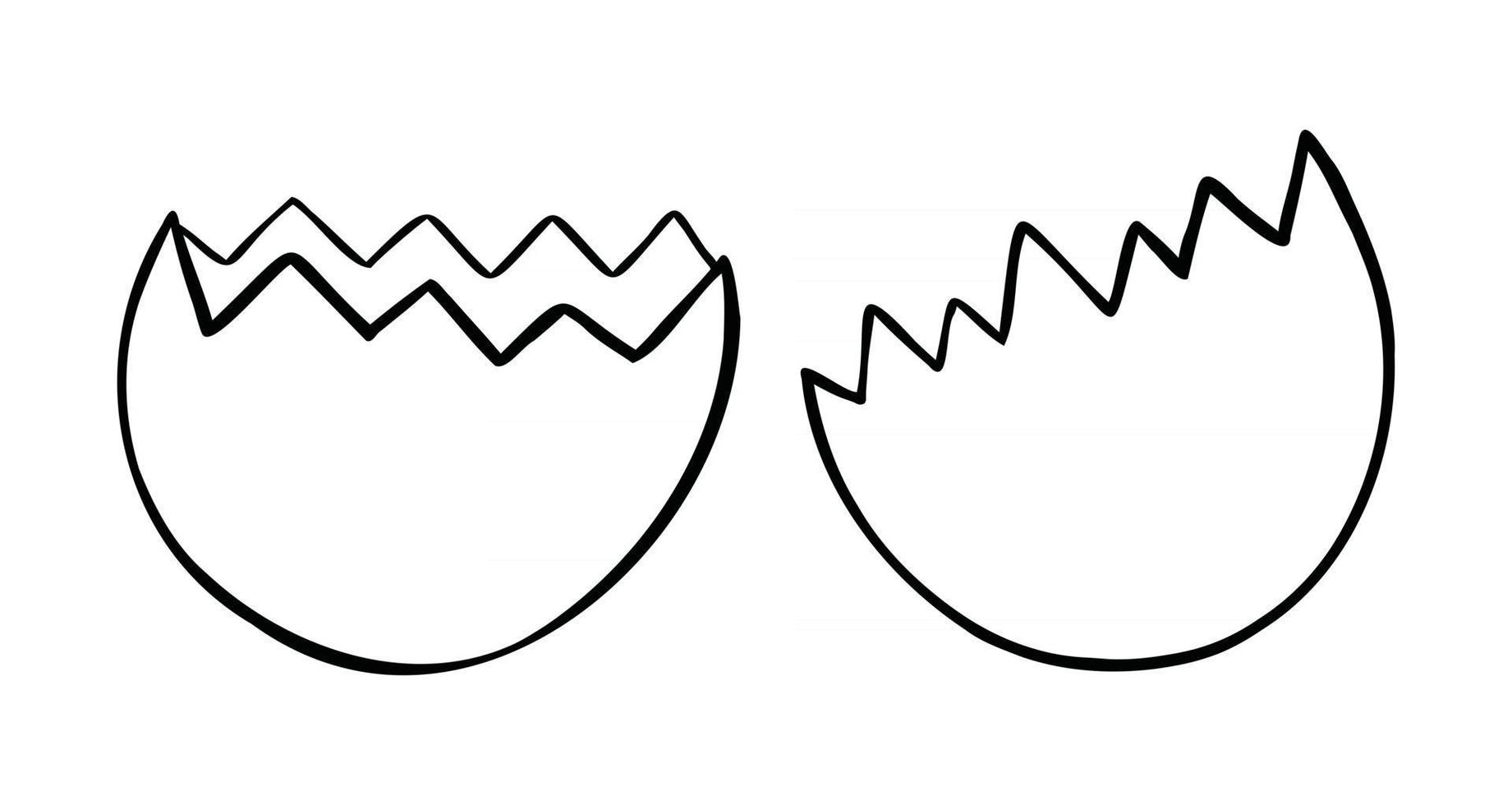 Cartoon Vector Illustration of Broken Eggshell