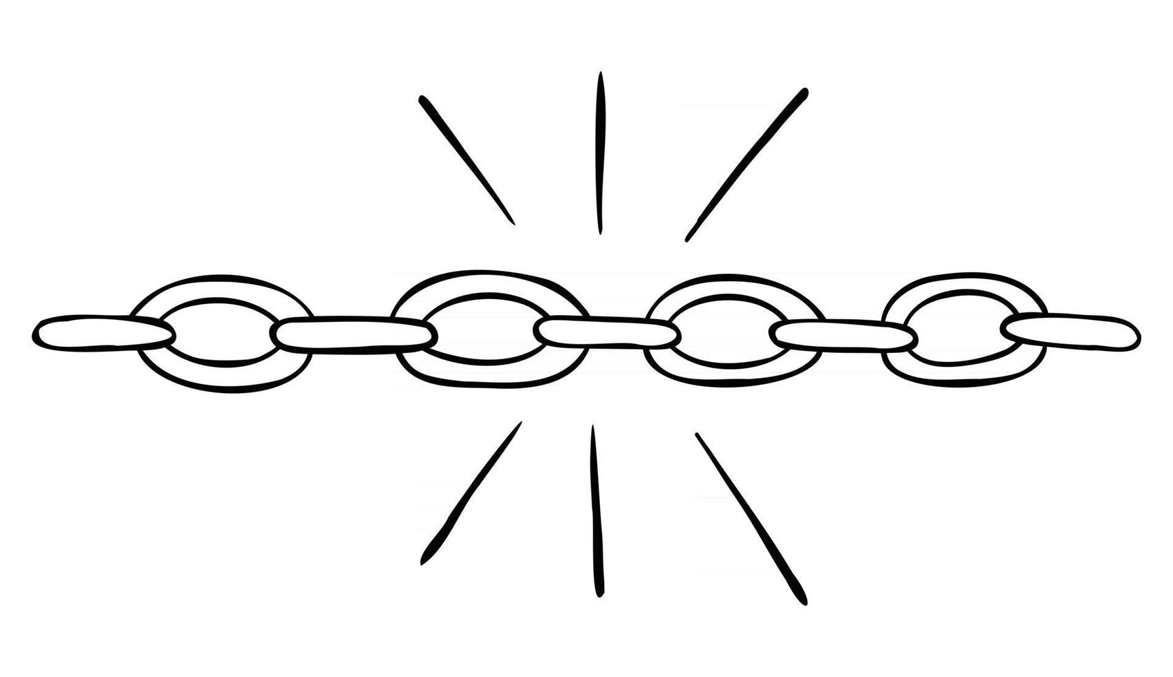 Cartoon Vector Illustration of Strong Solid Chain