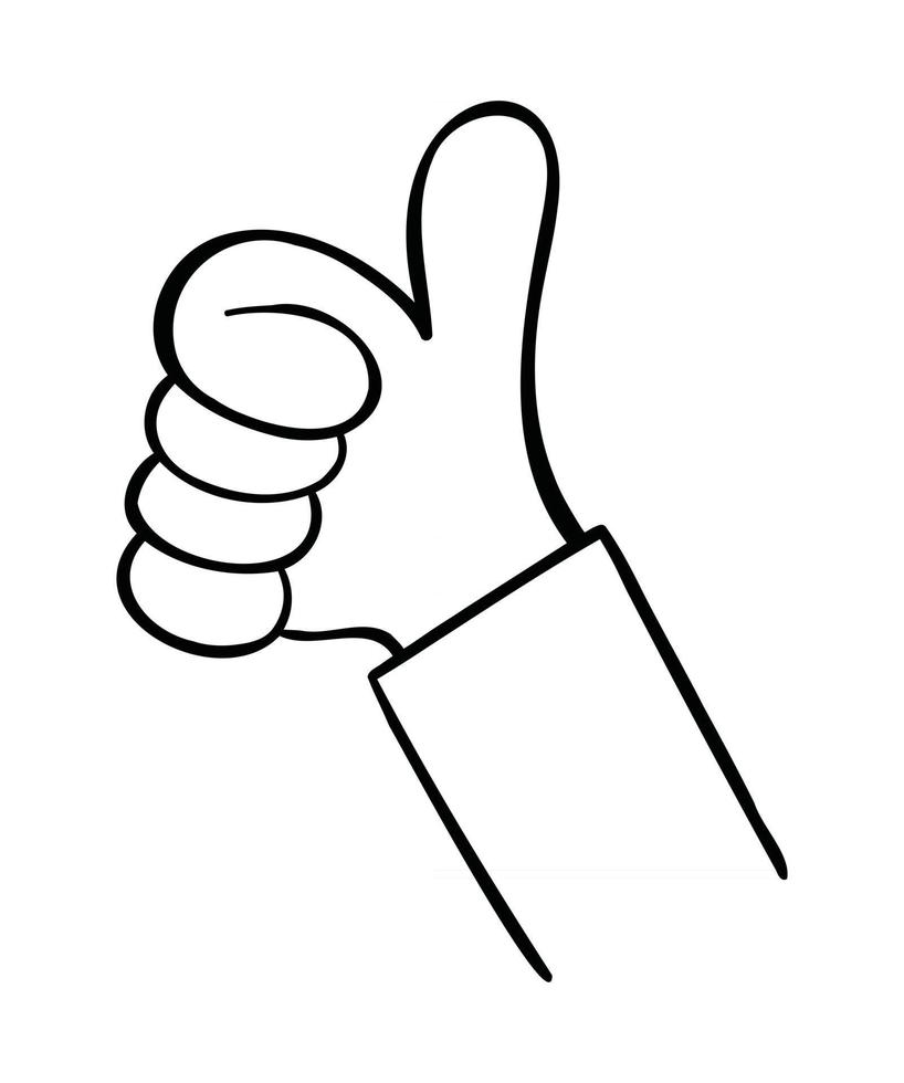 Cartoon Vector Illustration of Man Giving Thumbs Up