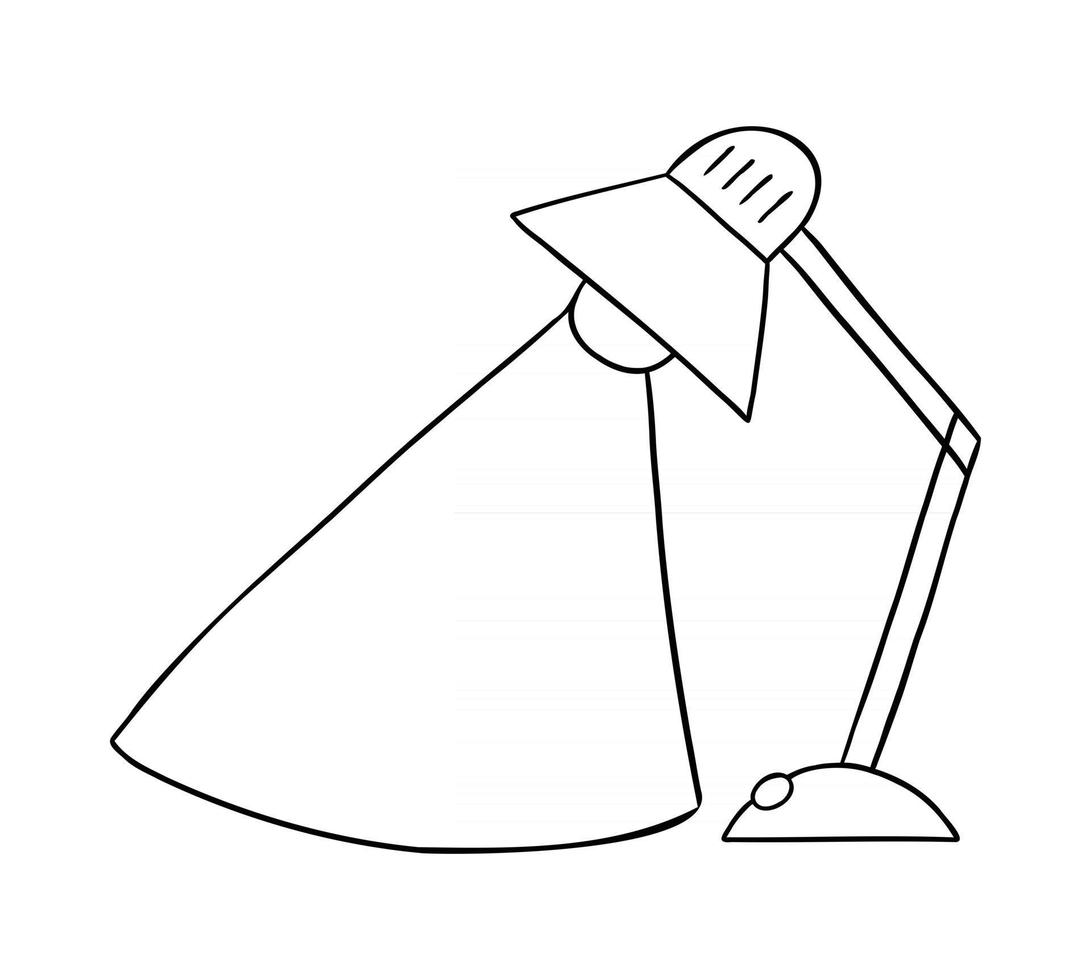 Ilustración de vector de dibujos animados de lámpara de mesa y luz