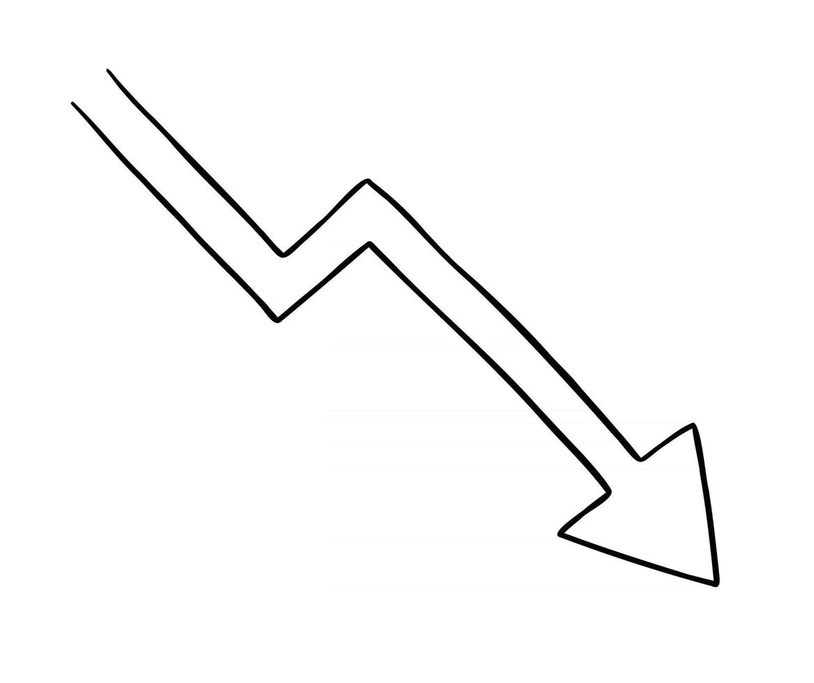 Cartoon Vector Illustration of Arrow Falling Down