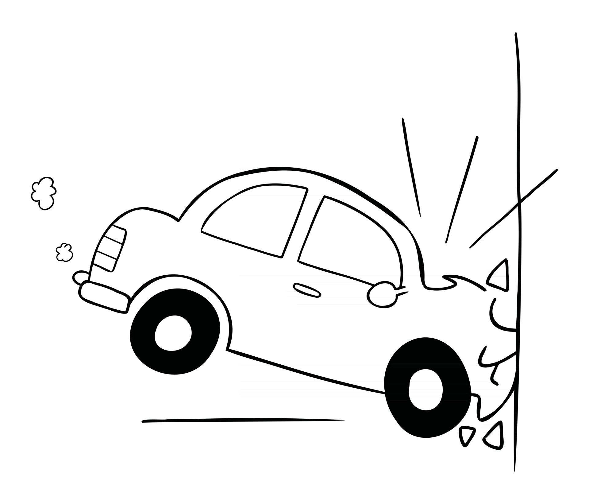 Cartoon Vector Illustration of Car Accident Crashing Into the Wall 2779909  Vector Art at Vecteezy