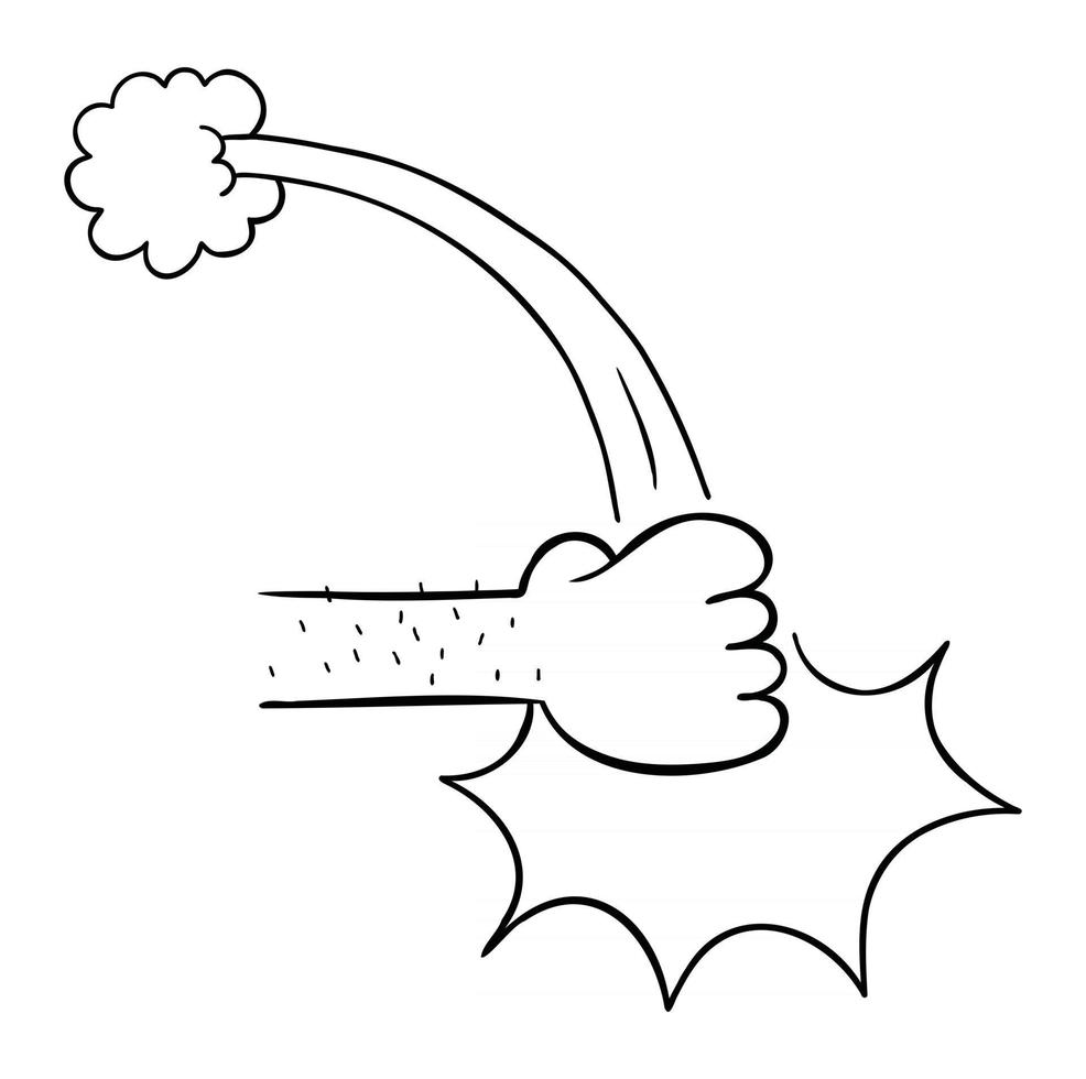 Cartoon Vector Illustration of Fist Punch Table